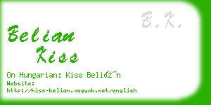 belian kiss business card
